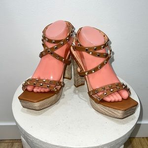 Studded Ankle Strap Heels